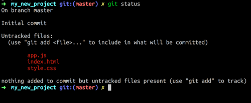 command line git showing unstaged file changes